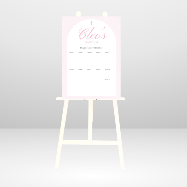 Custom Seating Chart A1 On Easel   Peachy Keen Events